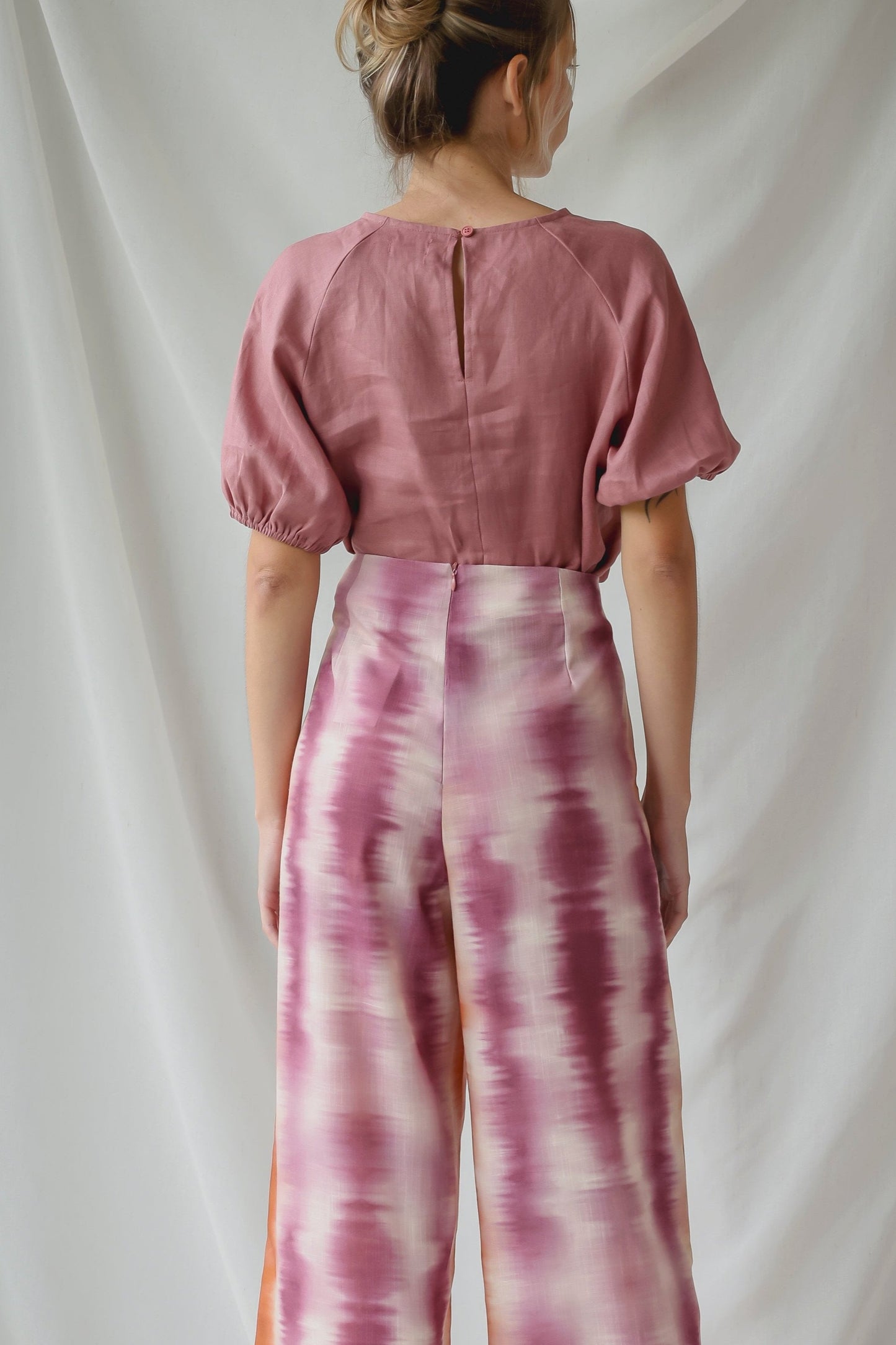 Linen Bruce Top Dusty Pink