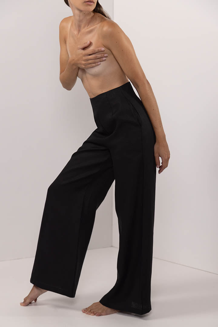 Linen Giulia Pants Black
