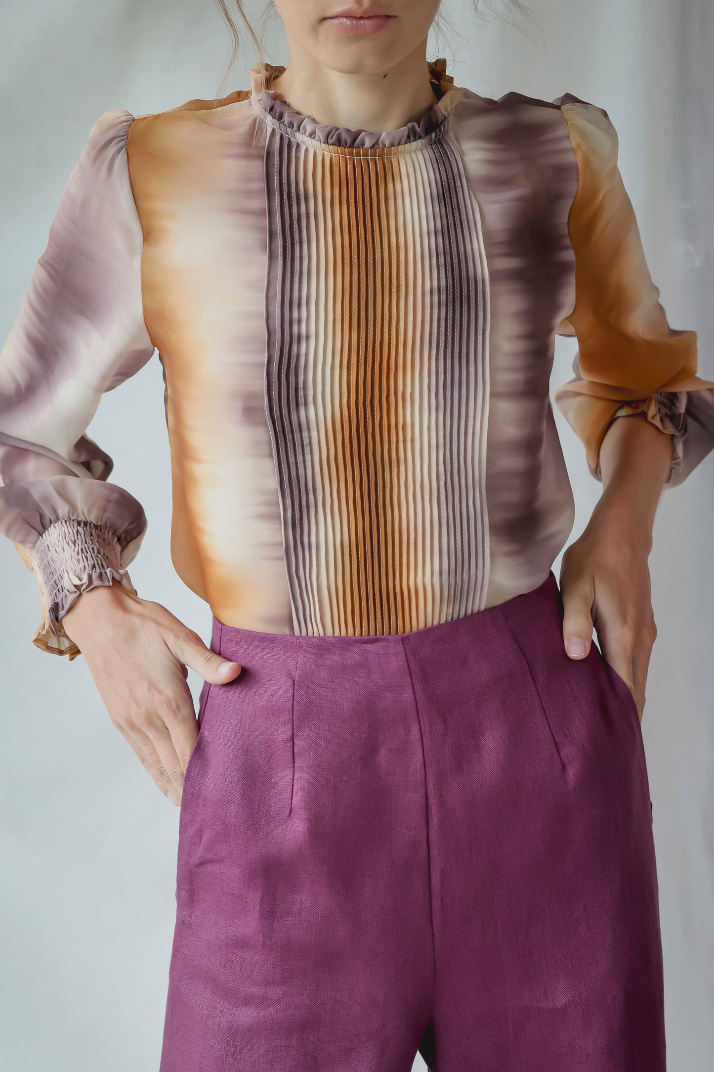 Long Sleeve Blouse Tye-dye