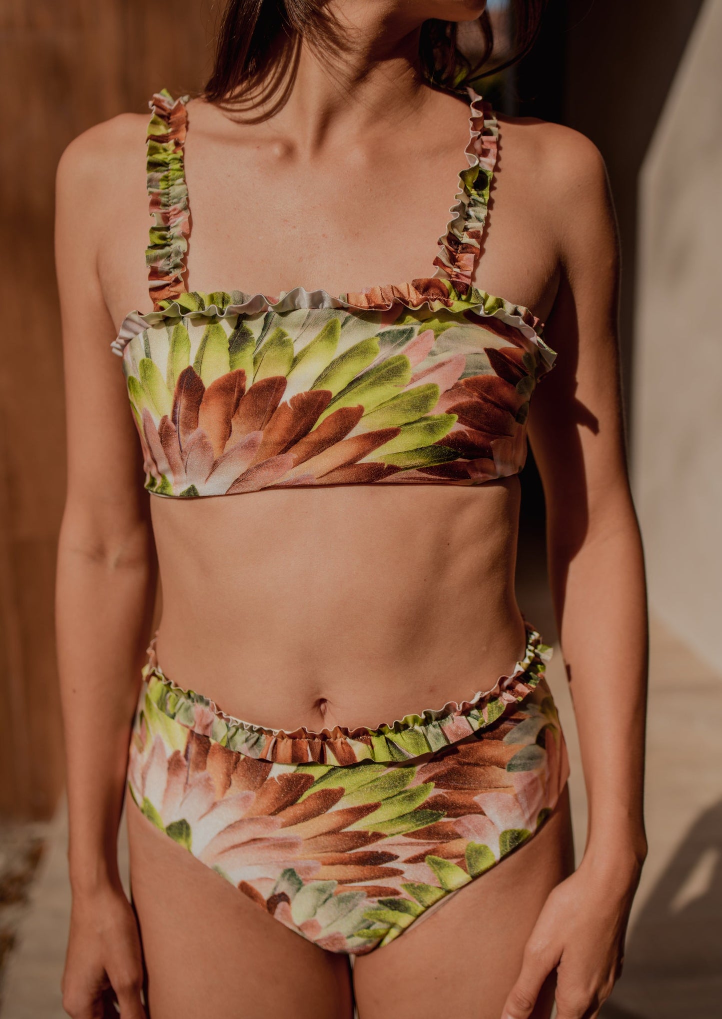 VIBRANT PALMS TWO PICE SWIMSUIT