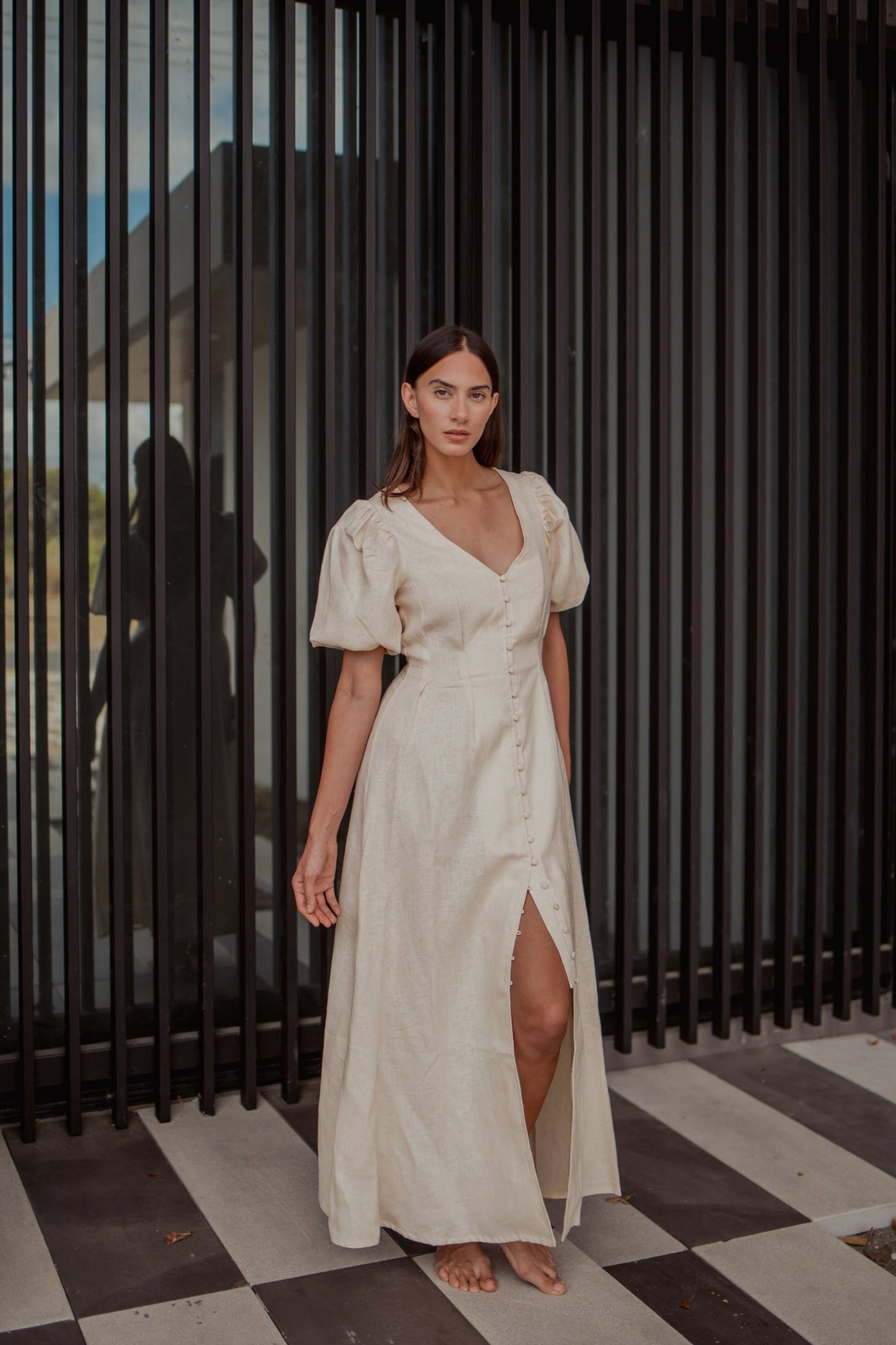 OFF WHITE PAULI LINEN DRESS