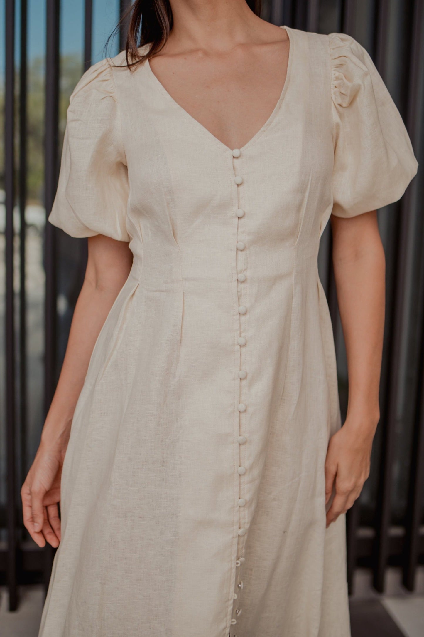 OFF WHITE PAULI LINEN DRESS