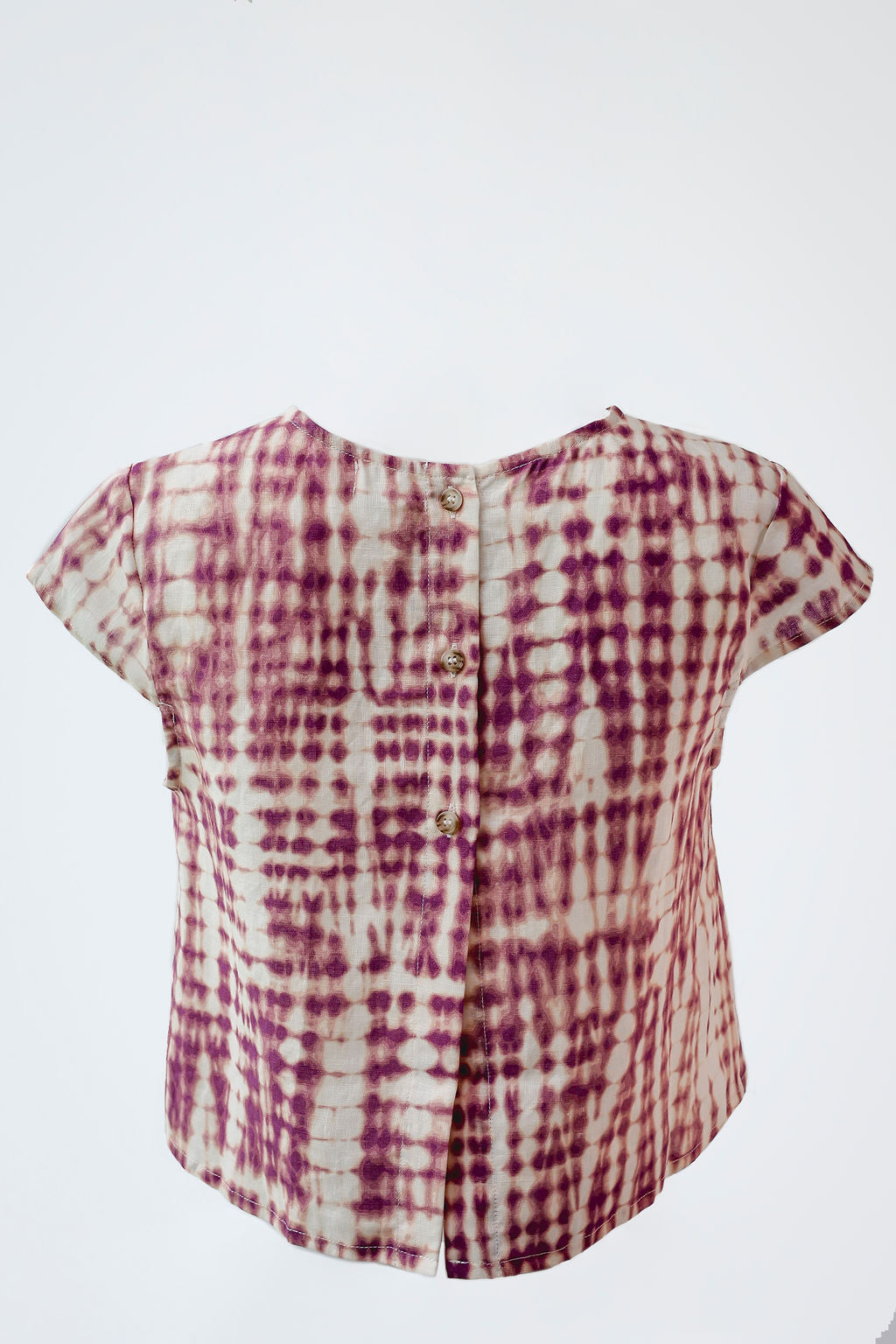 CAP SLEEVE BLOUSE | PINK TIE-DYE