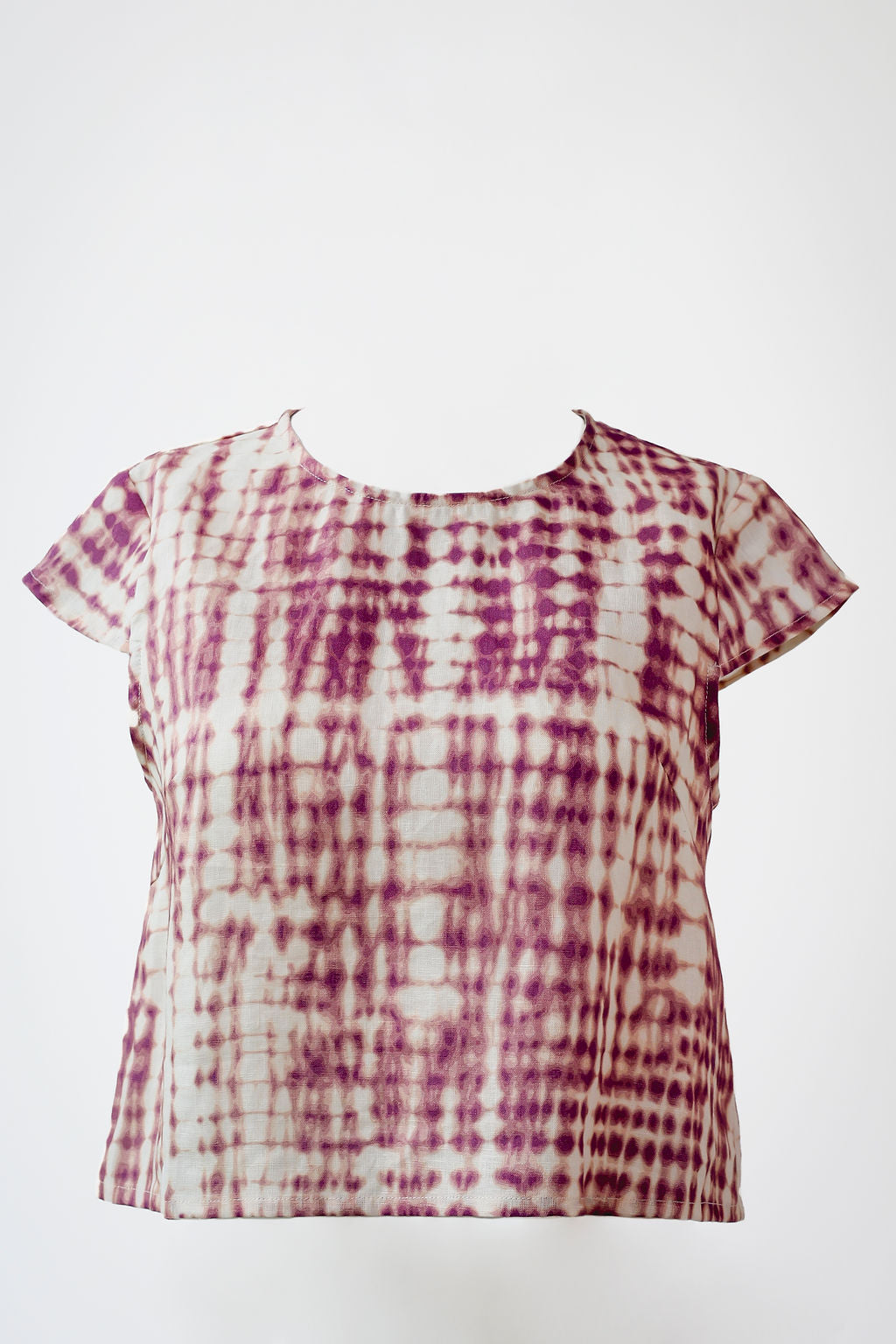 CAP SLEEVE BLOUSE | PINK TIE-DYE