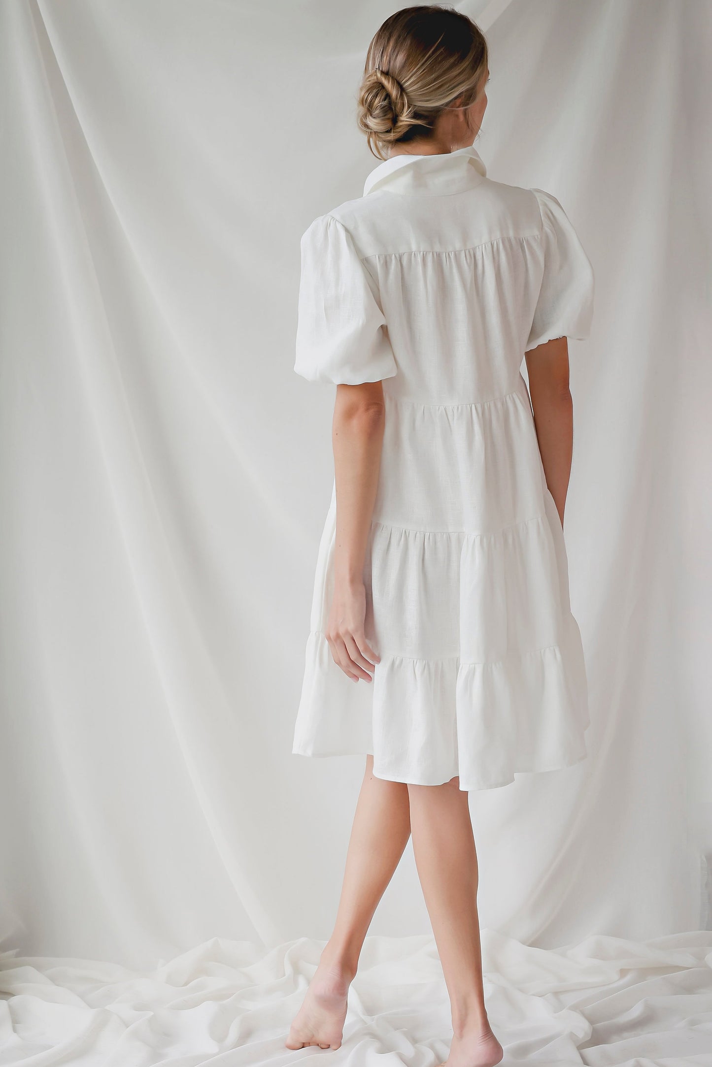 LINEN SELINA DRESS | YVORY