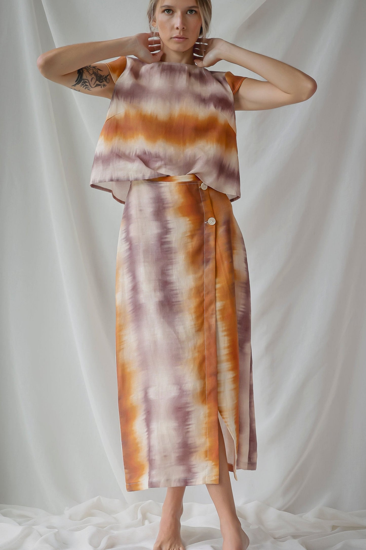 BUTTON SKIRT | TIE-DYE