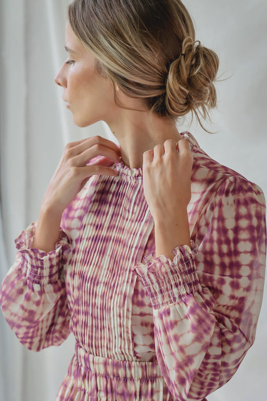 LONG SLEEVE BLOUSE  | PINK TYE DYE