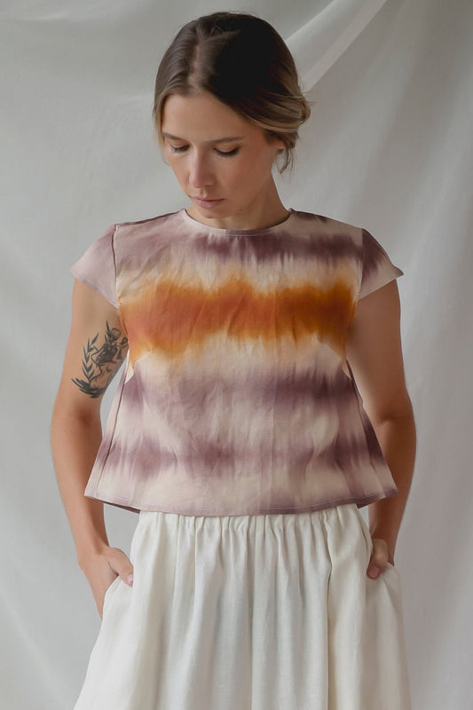 CAP SLEEVE BLOUSE | TIE-DYE