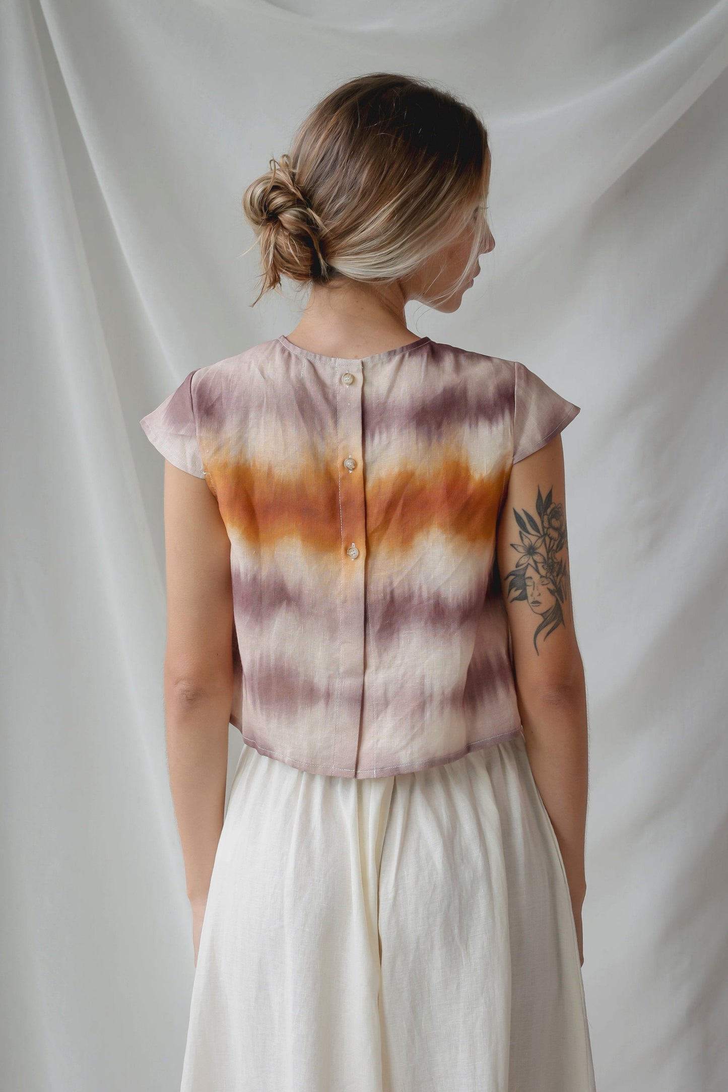 CAP SLEEVE BLOUSE | TIE-DYE