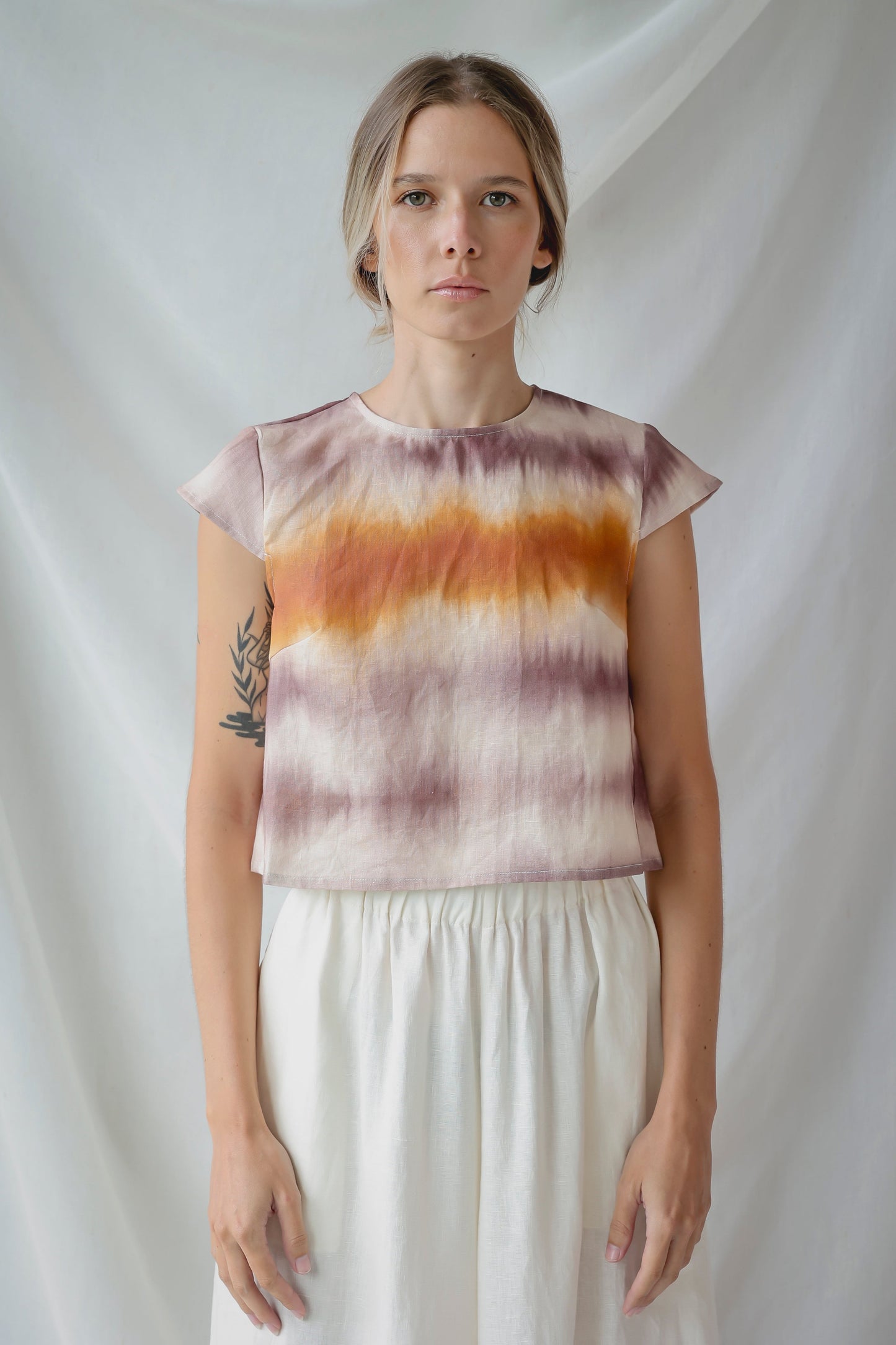 CAP SLEEVE BLOUSE | TIE-DYE