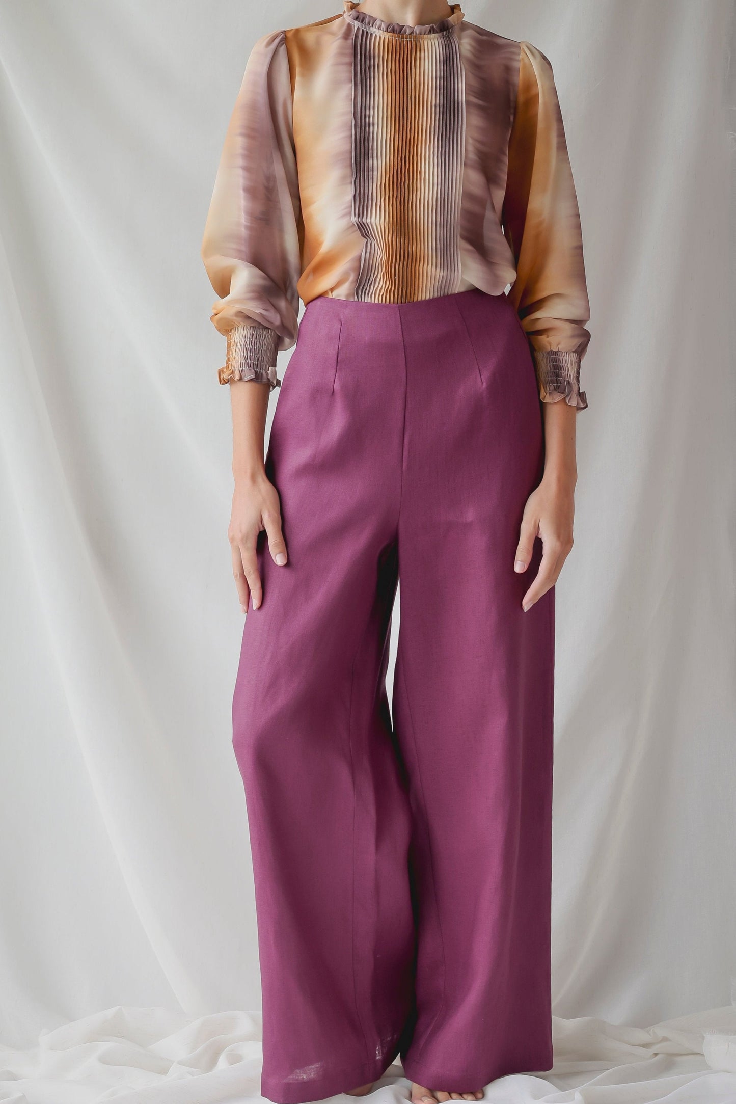 LINEN GIULIA PANTS | WINE