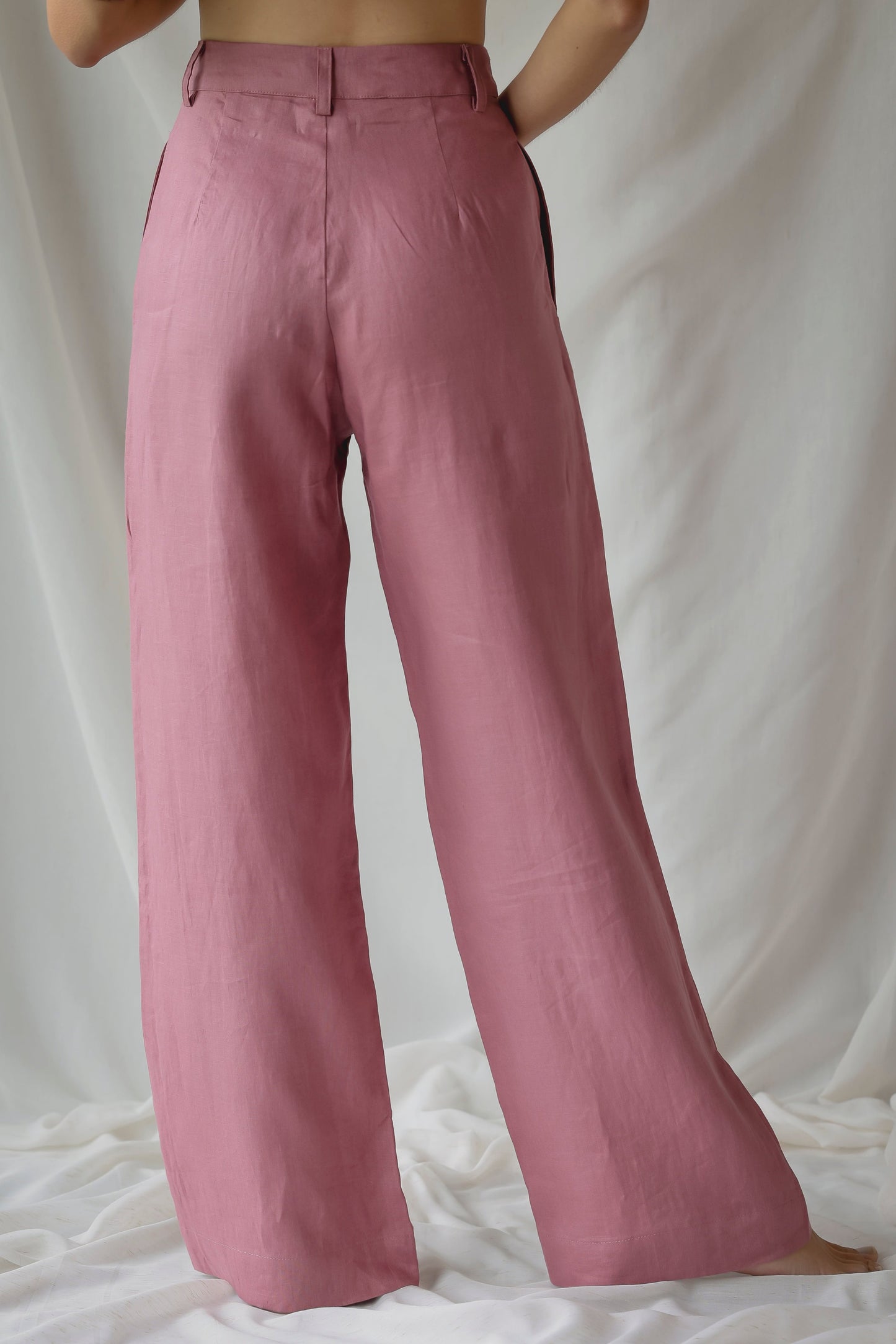 LINEN HELGE PANTS | DUSTY PINK