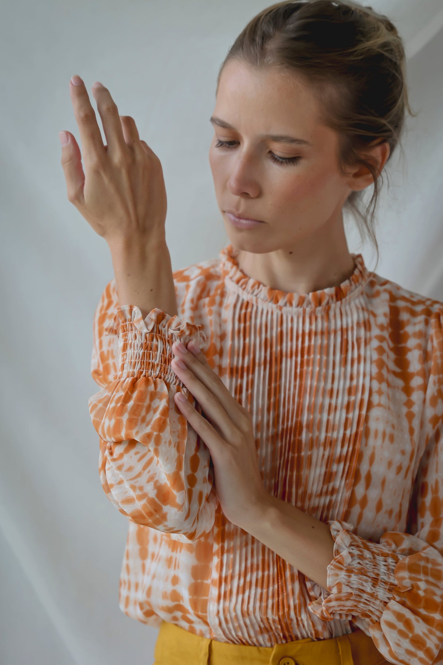 LONG SLEEVE BLOUSE  | YELLOW TIE DYE