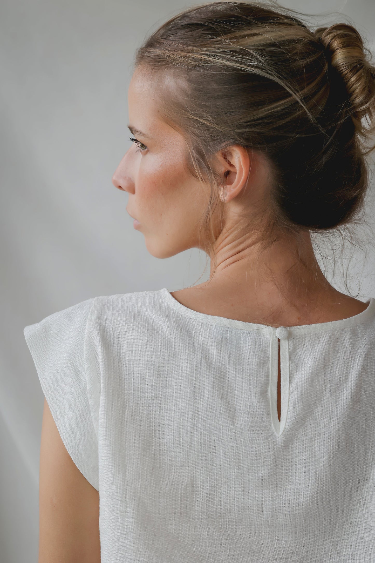 LINEN SELINA TOP | IVORY