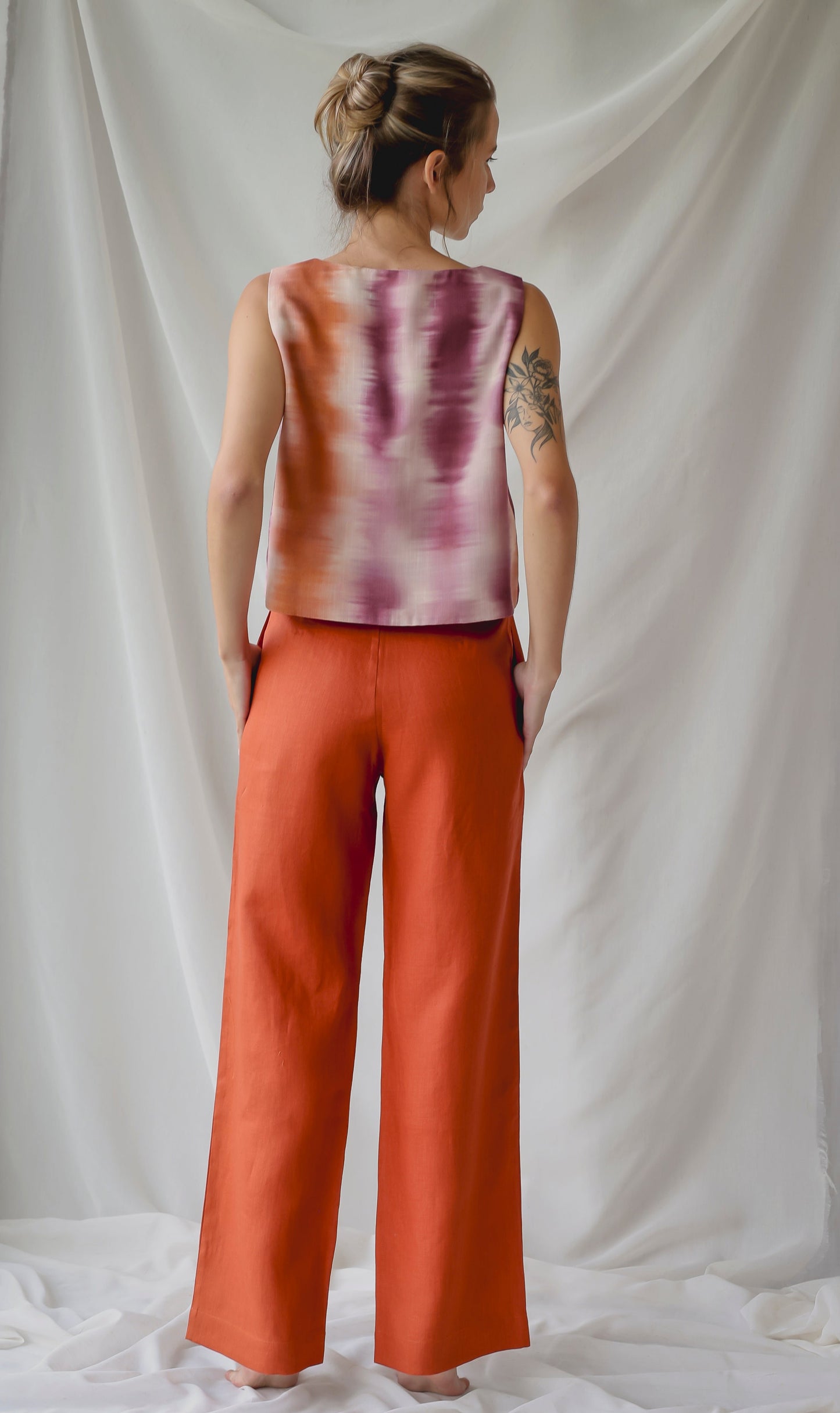 LINEN HELGE PANTS | TERRACOTA