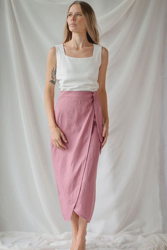 WRAP SKIRT| DUSTY PINK