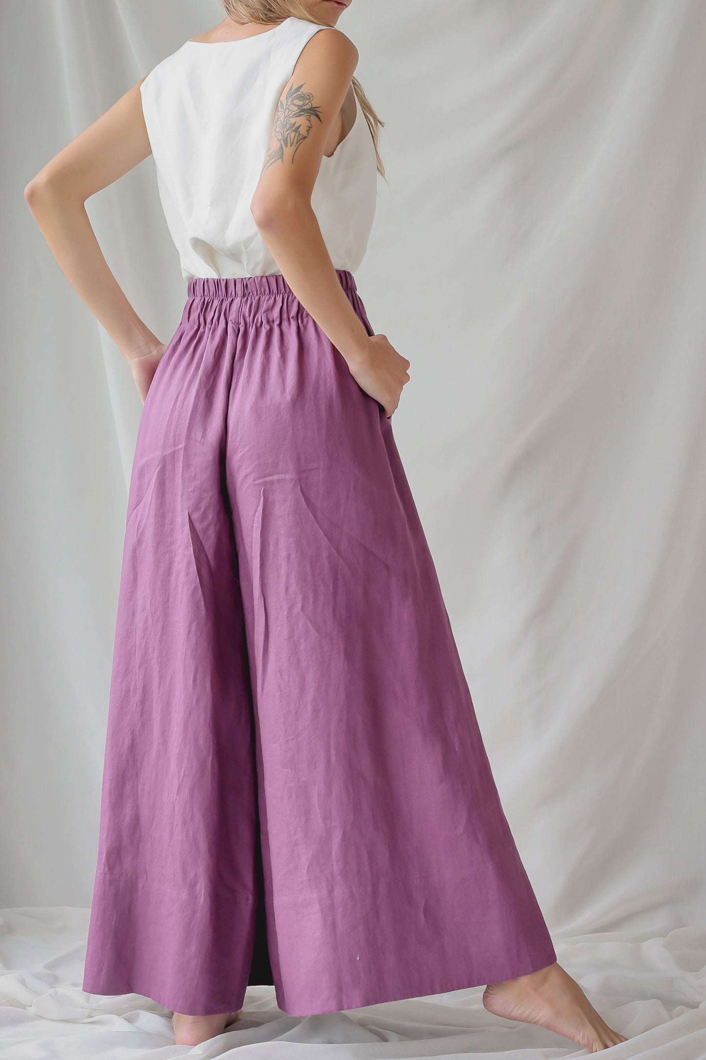 LINEN FEDE PANTS| GRAPE