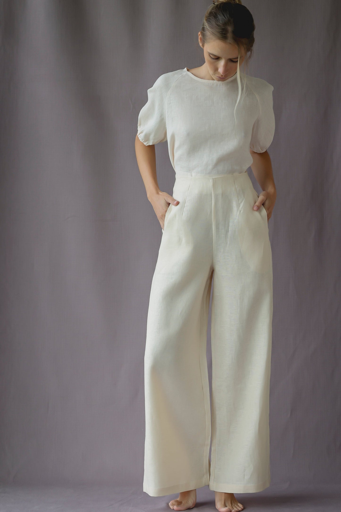 LINEN GIULIA PANTS | IVORY