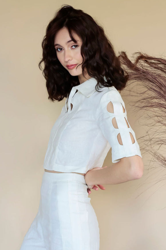 Lunar Cut-Out BLOUSE - IVORY