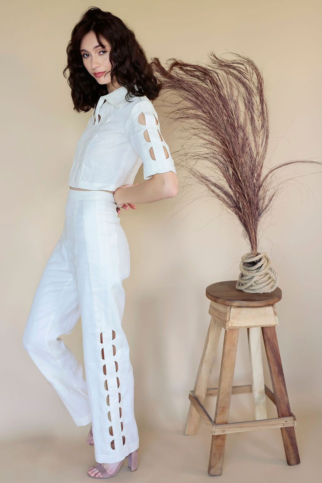 Lunar Cut-Out PANTS - IVORY