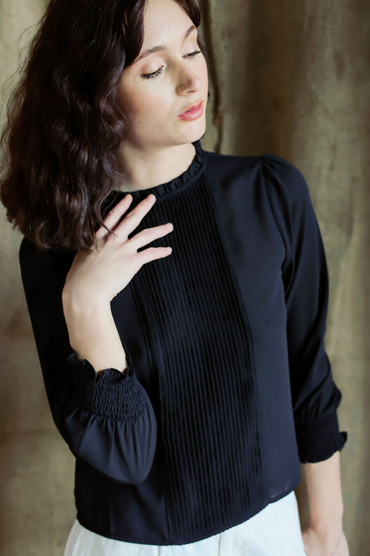 LONG SLEEVE BLOUSE - BLACK