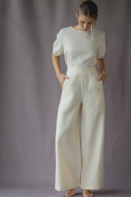 Linen Bruce Top Ivory