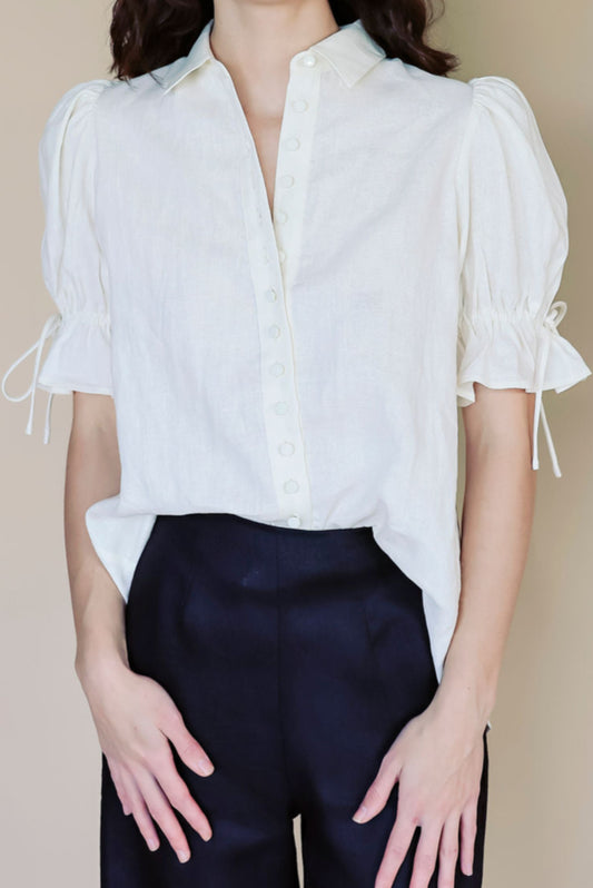 Linen Lucy Blouse Ivory